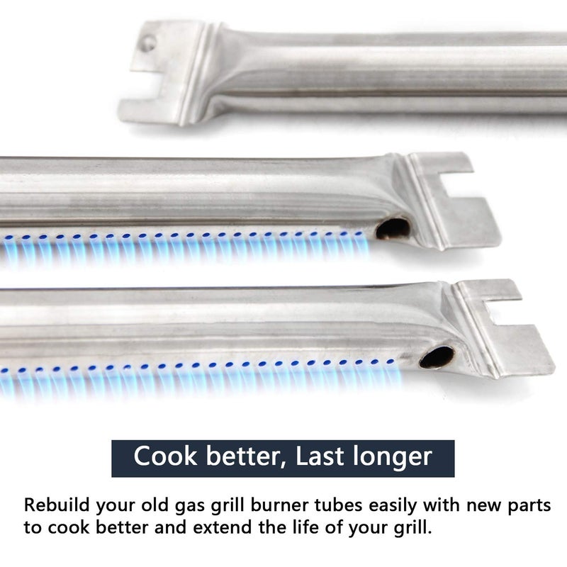 Hongso 7536 7508 Gas Grill Replacement Burner Tube Kit and Porcelain Steel Flavorizer Bars for Weber Spirit E310 320 (with Side Mounted Control Panel Older Model) Genesis Silver Gold Platinum B C 7537 - Image 5